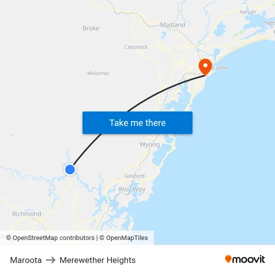 Maroota to Merewether Heights map