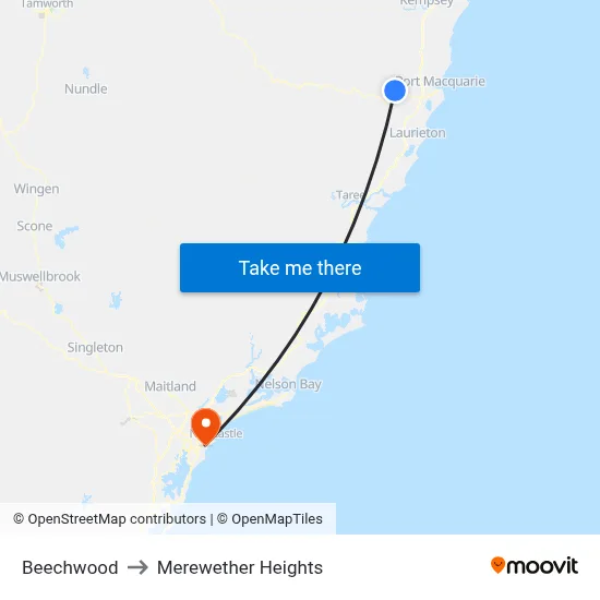 Beechwood to Merewether Heights map