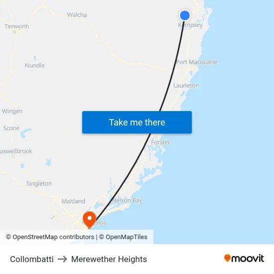 Collombatti to Merewether Heights map