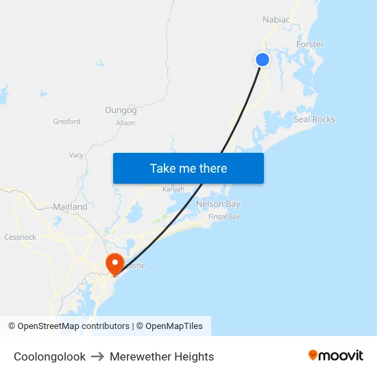 Coolongolook to Merewether Heights map