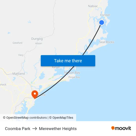Coomba Park to Merewether Heights map