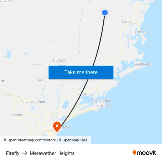 Firefly to Merewether Heights map