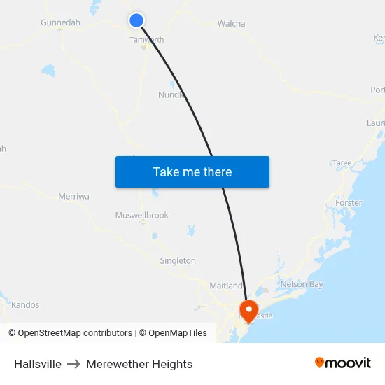 Hallsville to Merewether Heights map