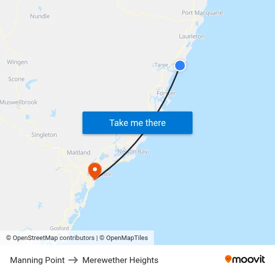Manning Point to Merewether Heights map