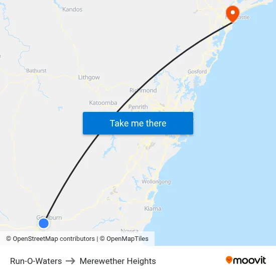 Run-O-Waters to Merewether Heights map