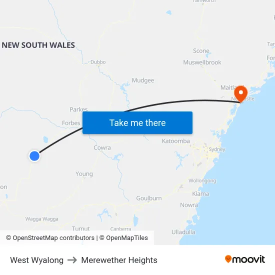 West Wyalong to Merewether Heights map