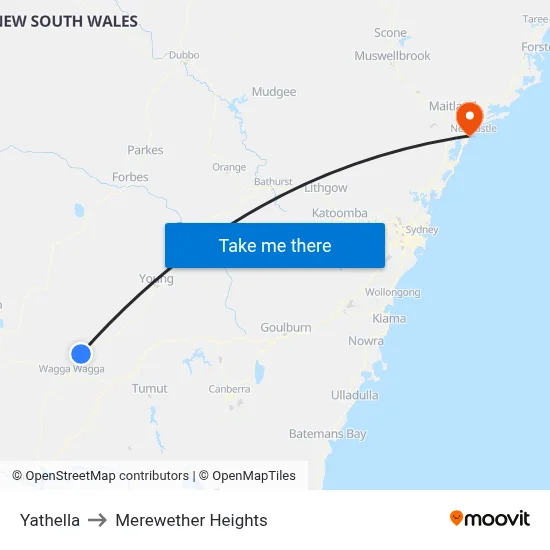 Yathella to Merewether Heights map