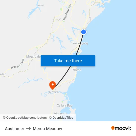 Austinmer to Meroo Meadow map