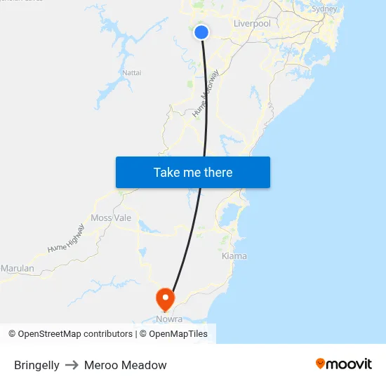 Bringelly to Meroo Meadow map