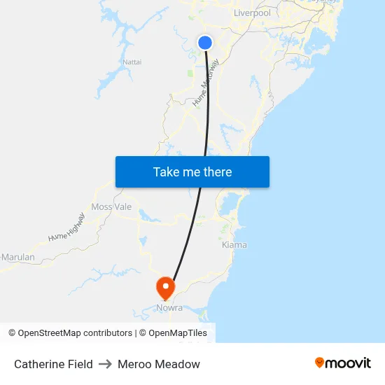 Catherine Field to Meroo Meadow map