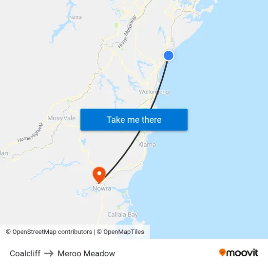 Coalcliff to Meroo Meadow map