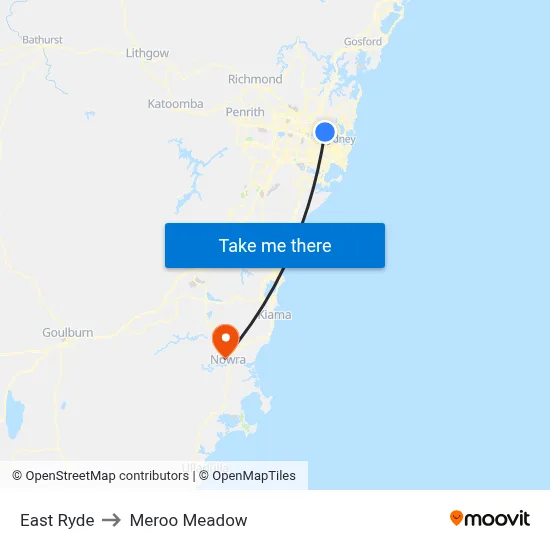 East Ryde to Meroo Meadow map