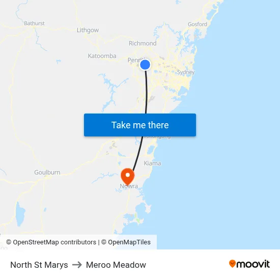 North St Marys to Meroo Meadow map