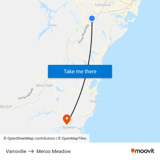 Varroville to Meroo Meadow map
