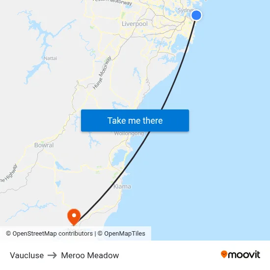 Vaucluse to Meroo Meadow map