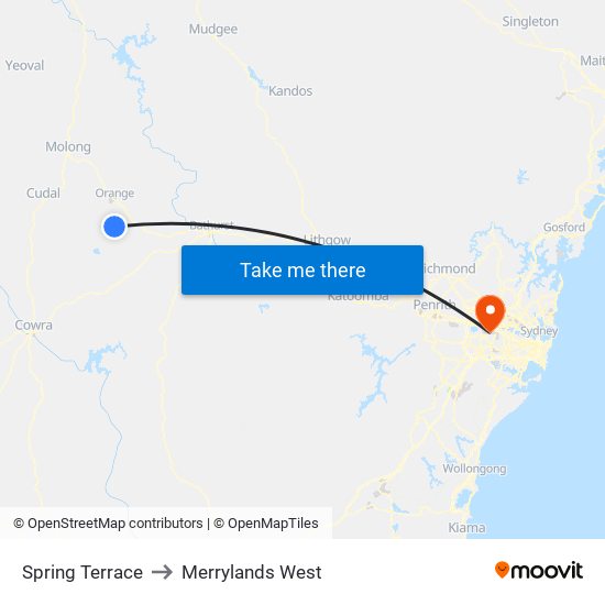 Spring Terrace to Merrylands West map