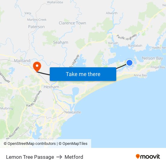 Lemon Tree Passage to Metford map