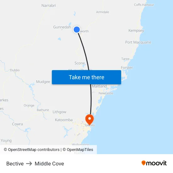 Bective to Middle Cove map