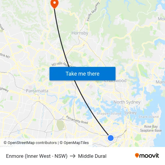 Enmore (Inner West - NSW) to Middle Dural map