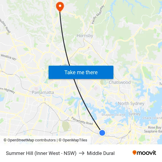 Summer Hill (Inner West - NSW) to Middle Dural map