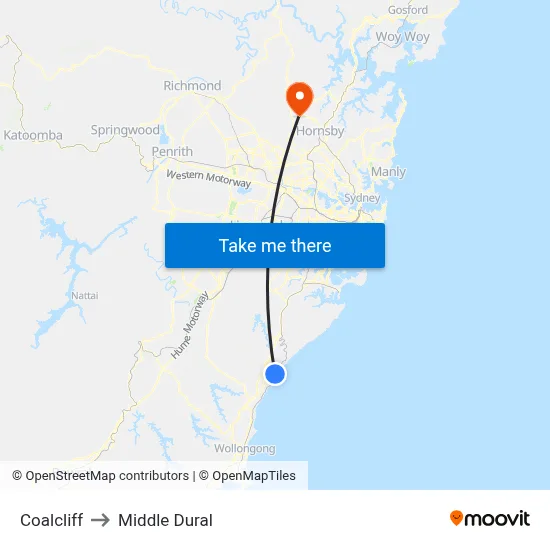 Coalcliff to Middle Dural map