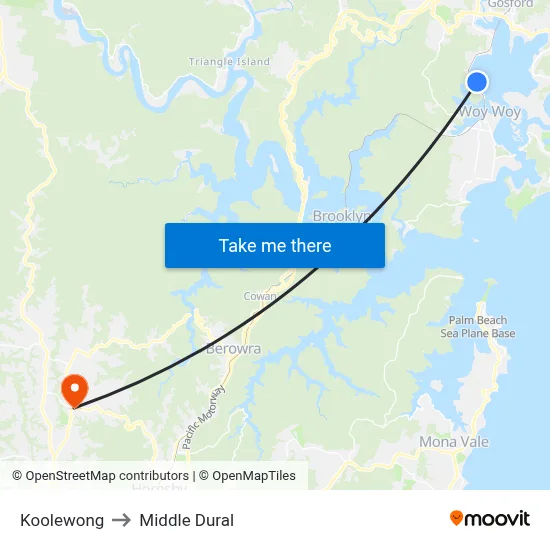 Koolewong to Middle Dural map