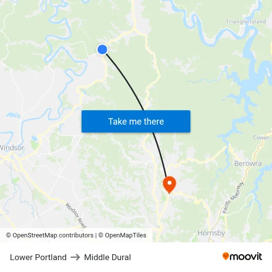 Lower Portland to Middle Dural map