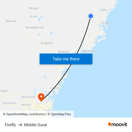 Firefly to Middle Dural map