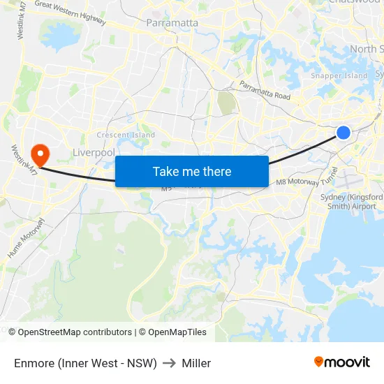 Enmore (Inner West - NSW) to Miller map
