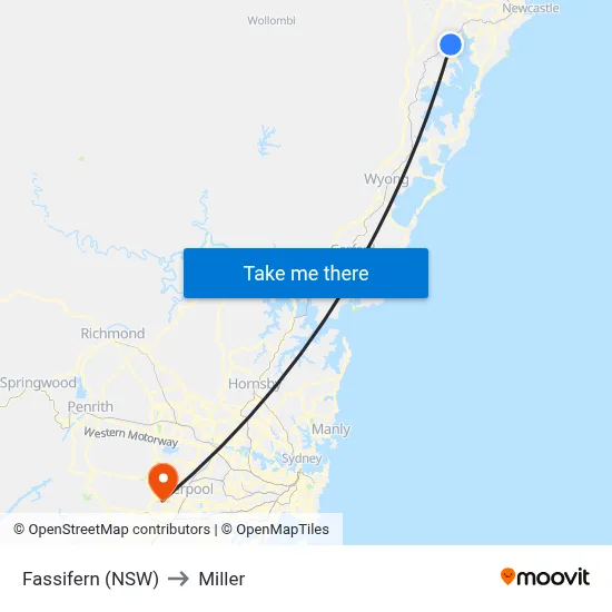 Fassifern (NSW) to Miller map