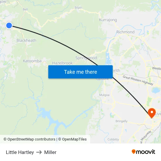 Little Hartley to Miller map