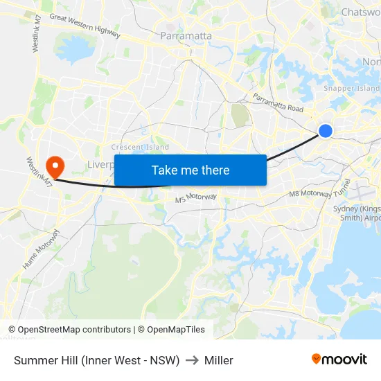 Summer Hill (Inner West - NSW) to Miller map