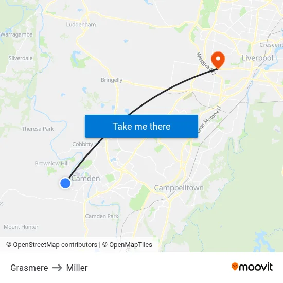 Grasmere to Miller map