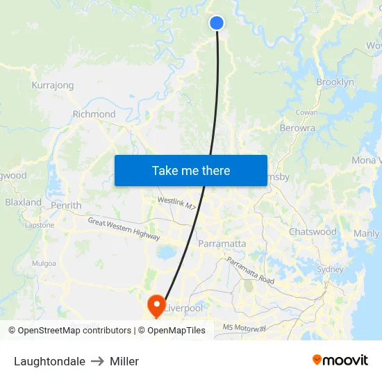 Laughtondale to Miller map