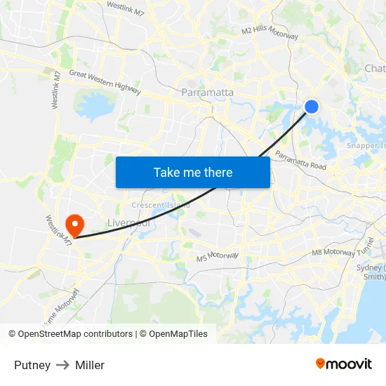 Putney to Miller map