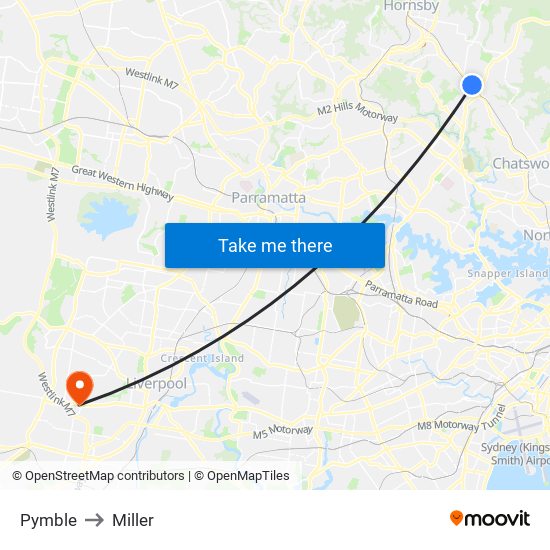 Pymble to Miller map