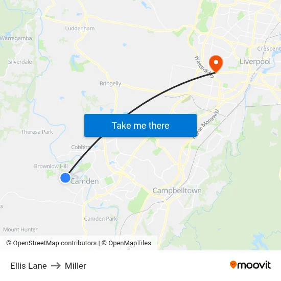 Ellis Lane to Miller map