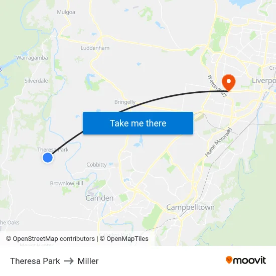 Theresa Park to Miller map