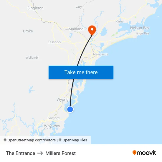 The Entrance to Millers Forest map