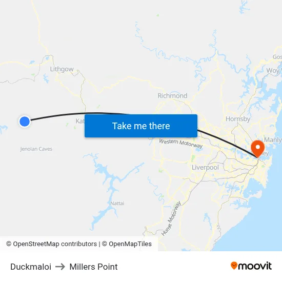 Duckmaloi to Millers Point map