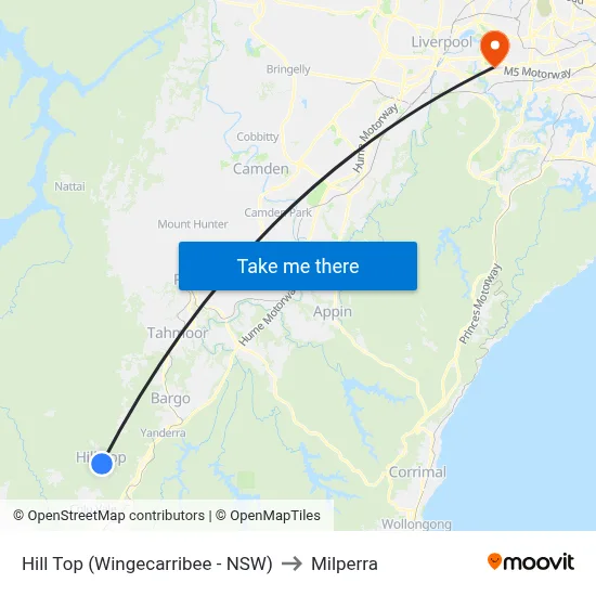Hill Top (Wingecarribee - NSW) to Milperra map