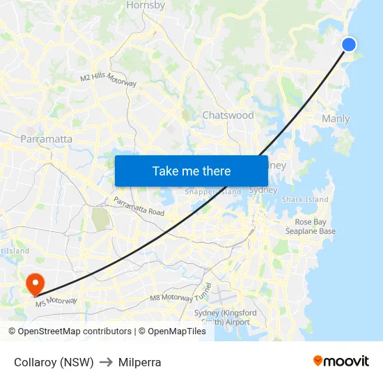 Collaroy (NSW) to Milperra map