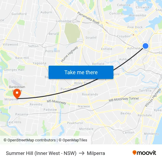 Summer Hill (Inner West - NSW) to Milperra map