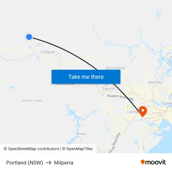 Portland (NSW) to Milperra map
