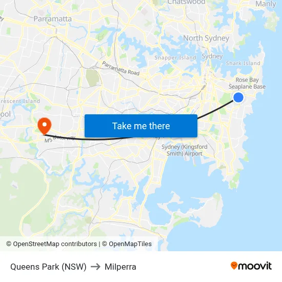 Queens Park (NSW) to Milperra map