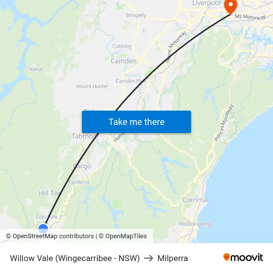 Willow Vale (Wingecarribee - NSW) to Milperra map
