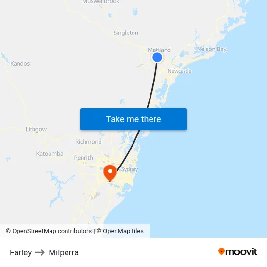 Farley to Milperra map