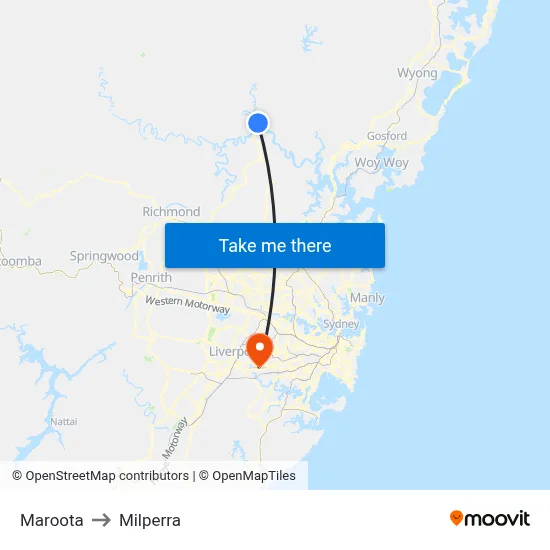 Maroota to Milperra map