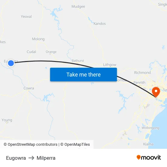 Eugowra to Milperra map
