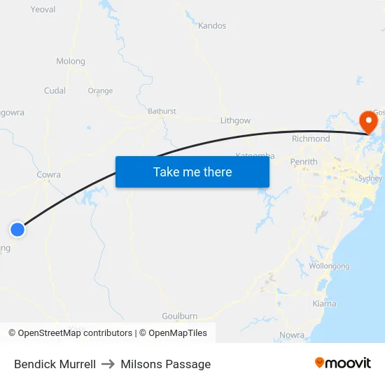 Bendick Murrell to Milsons Passage map